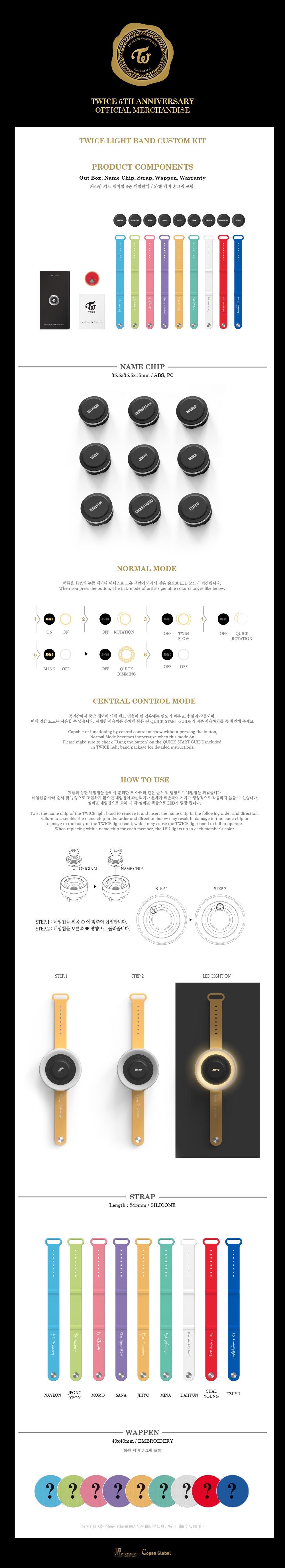 TWICE - 01 LIGHT BAND KIT / 5TH ANNIVERSARY MD