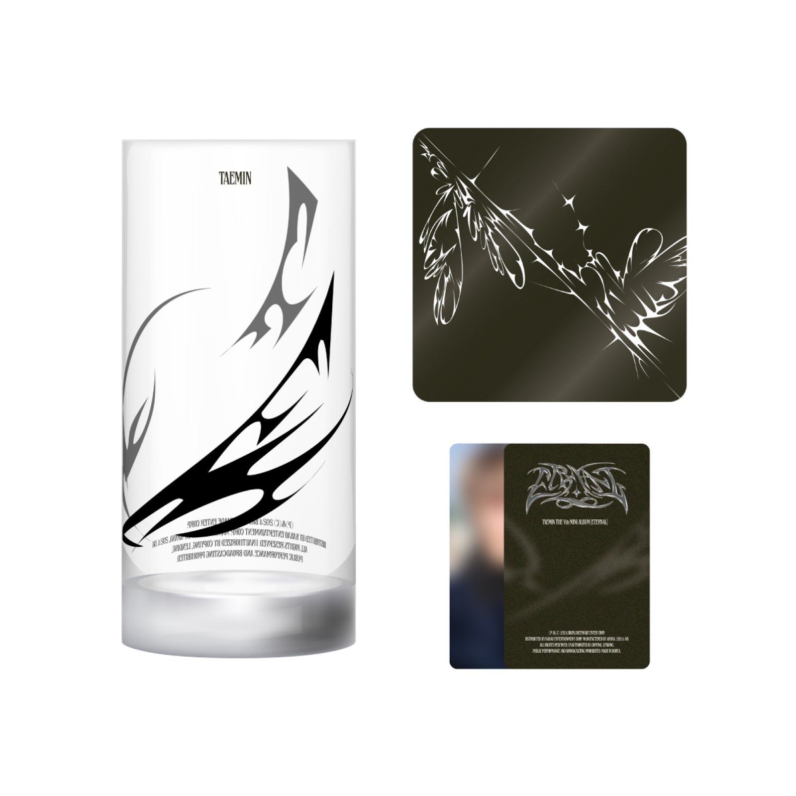 TAEMIN - 12 Glass Cup & Coaster Set / TAEMIN THE 5th MINI ALBUM [ETERNAL] EXHIBITION OFFICIAL MD