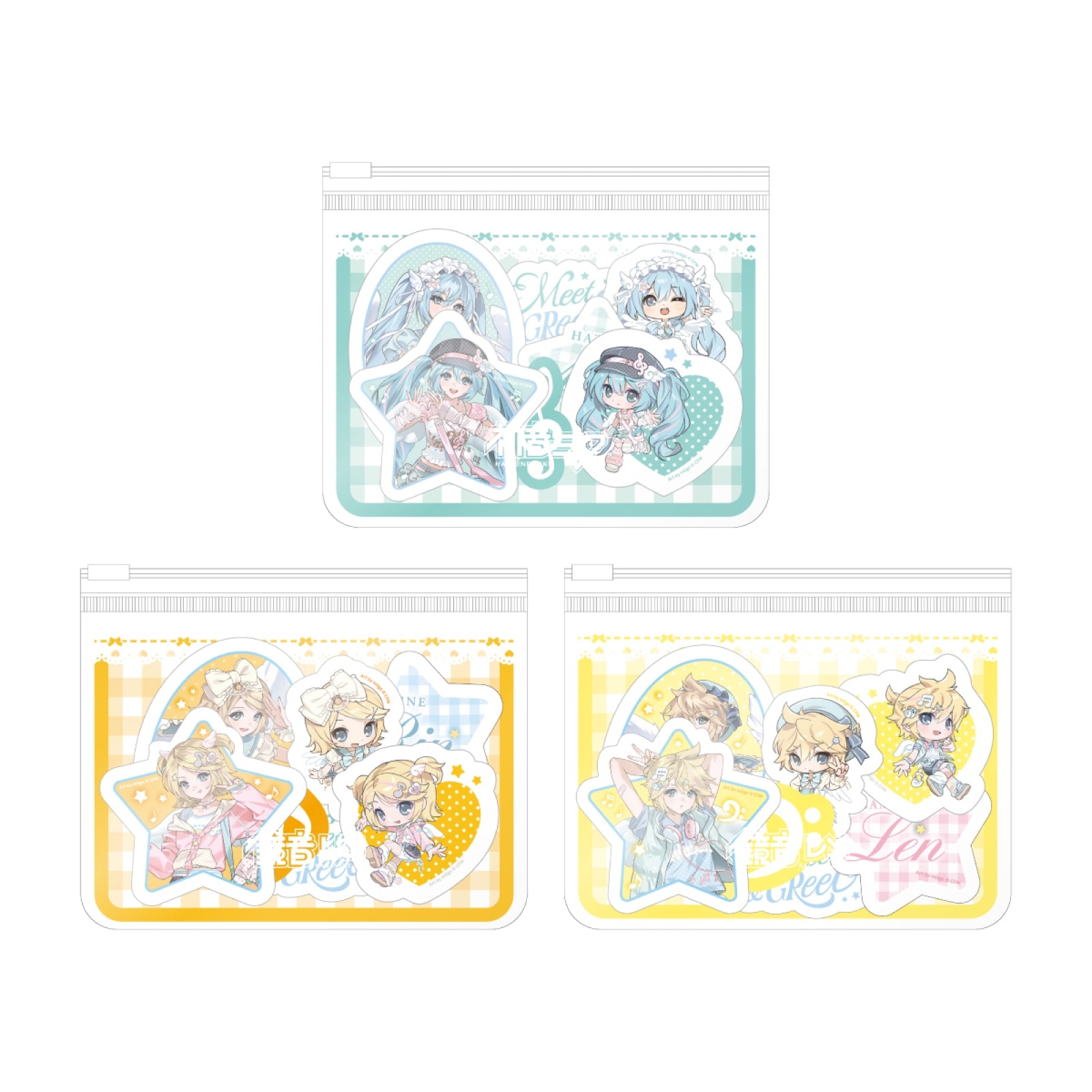 [5/20 Release] MIKU & RIN & LEN - 19 Sticker Set / MIKU & RIN & LEN OFFICIAL POP