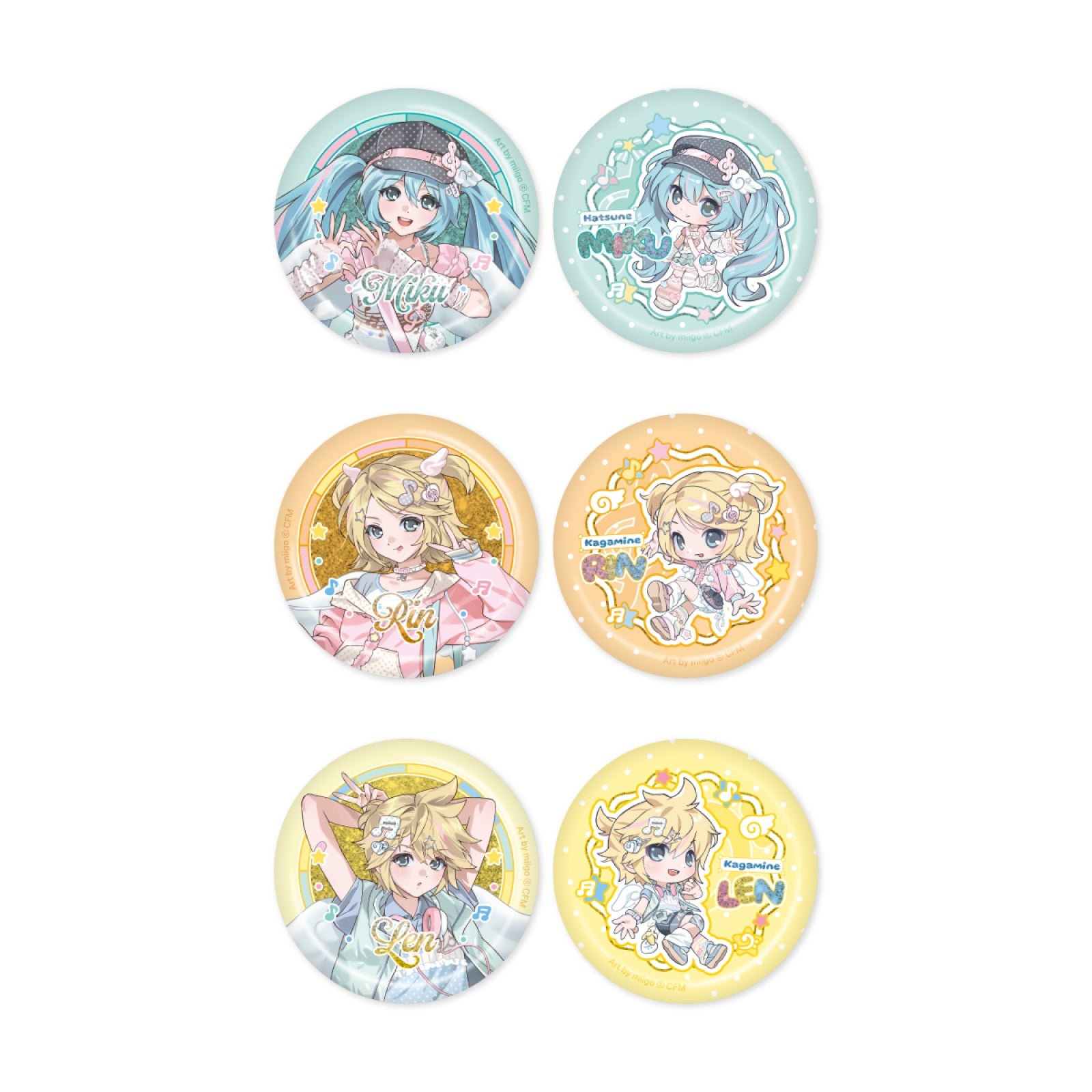 [5/20 Release] MIKU & RIN & LEN - 15 Can Badge Set A TYPE / MIKU & RIN & LEN OFF