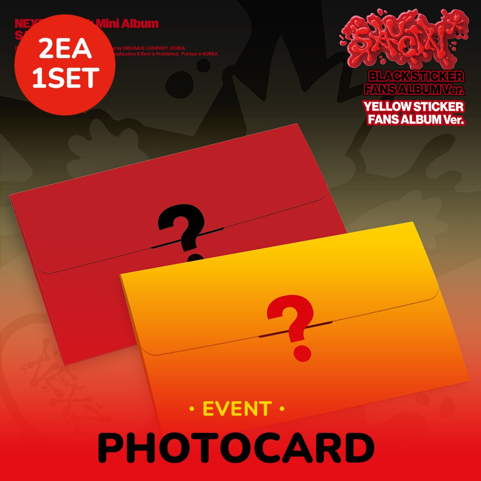 [Pre-Order/Event] NEXZ - SAUCIN' / 4th Mini Album (BLACK STICKER FANS ALBUM ver.