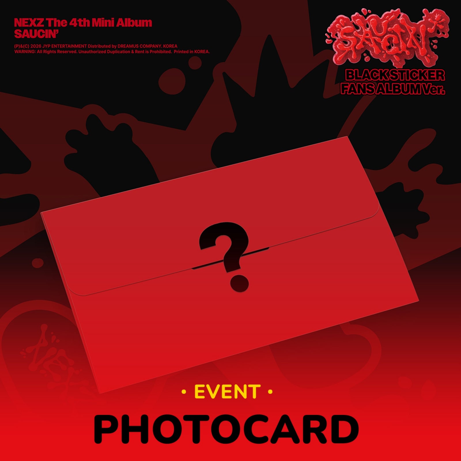 [Pre-order/Event] NEXZ - SAUCIN' / 4th Mini Album (BLACK STICKER FANS ALBUM ver.