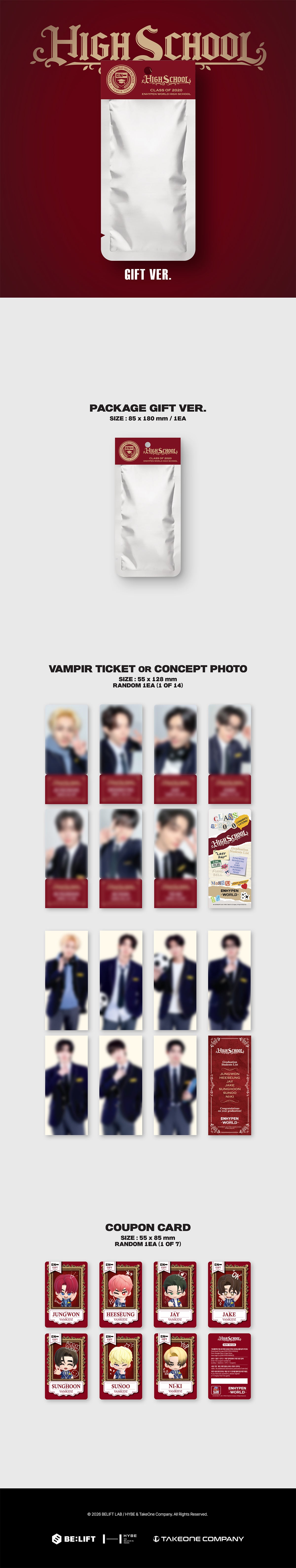 [Pre-order/Event] ENHYPEN - ENHYPEN World Coupon Card Collection High School Gif - 4