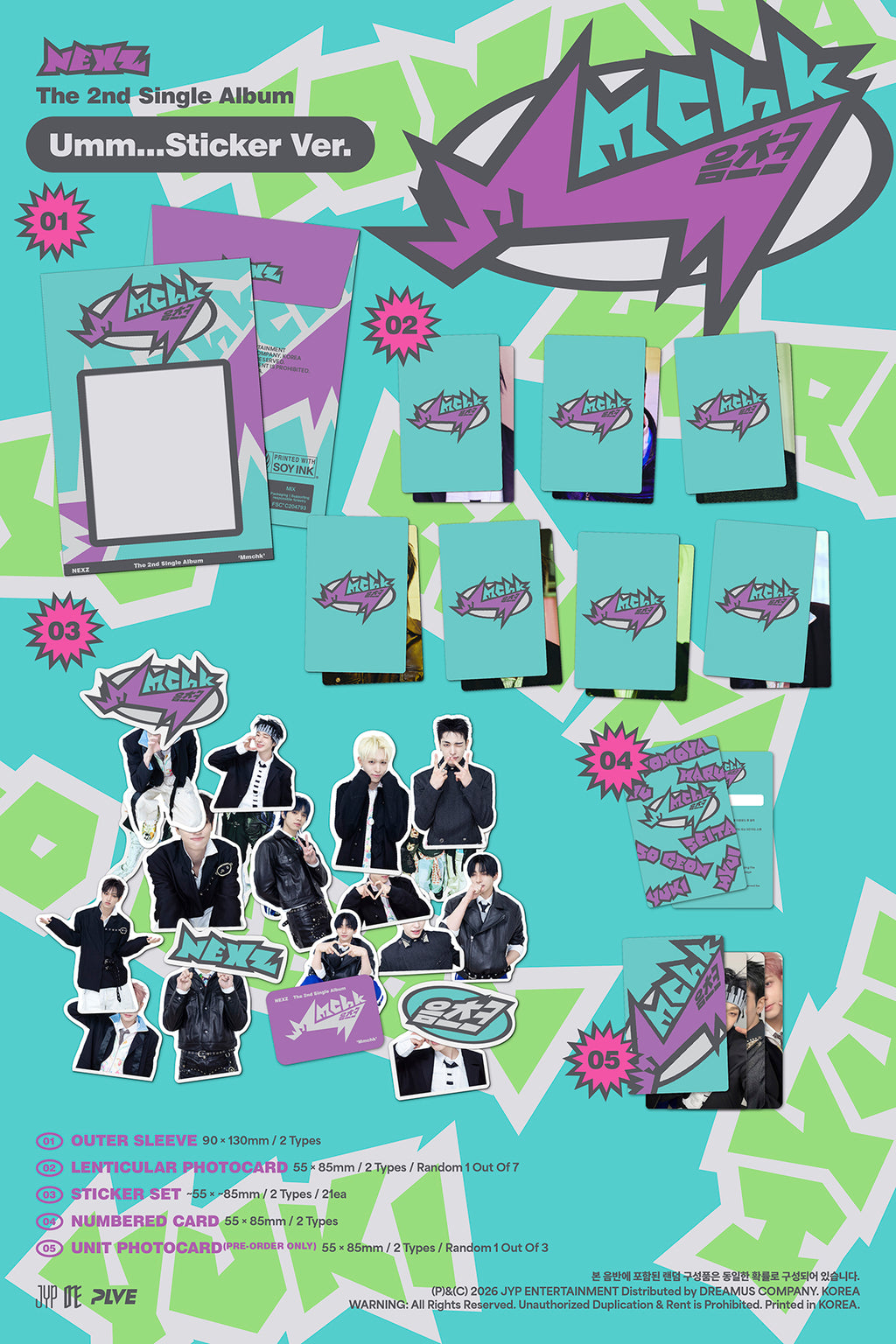 [Pre-order/Event] NEXZ - Mmchk / 2nd Single Album (Umm...Sticker ver. / Chk! Sti - 6