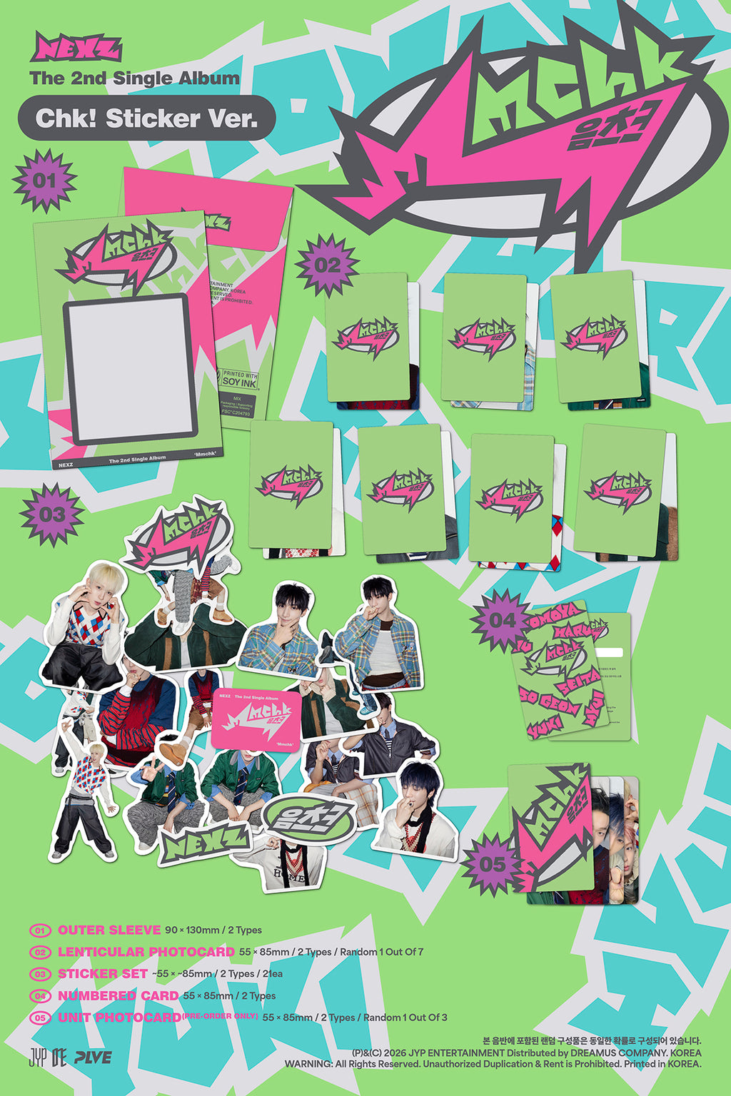 [Pre-order/Event] NEXZ - Mmchk / 2nd Single Album (Umm...Sticker ver. / Chk! Sti - 7