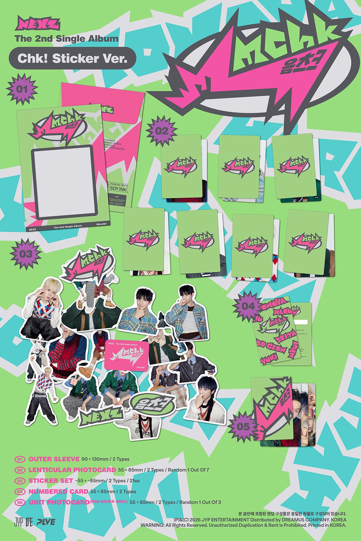 [Pre-order/Event] NEXZ - Mmchk / 2nd Single Album (Umm...Sticker ver. / Chk! Sti - 7