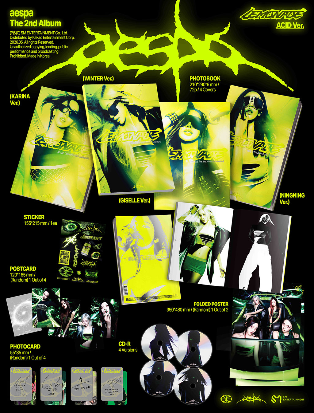 [Pre-order/Event] aespa - LEMONADE / 2nd Full Album (ACID Ver.) - 6
