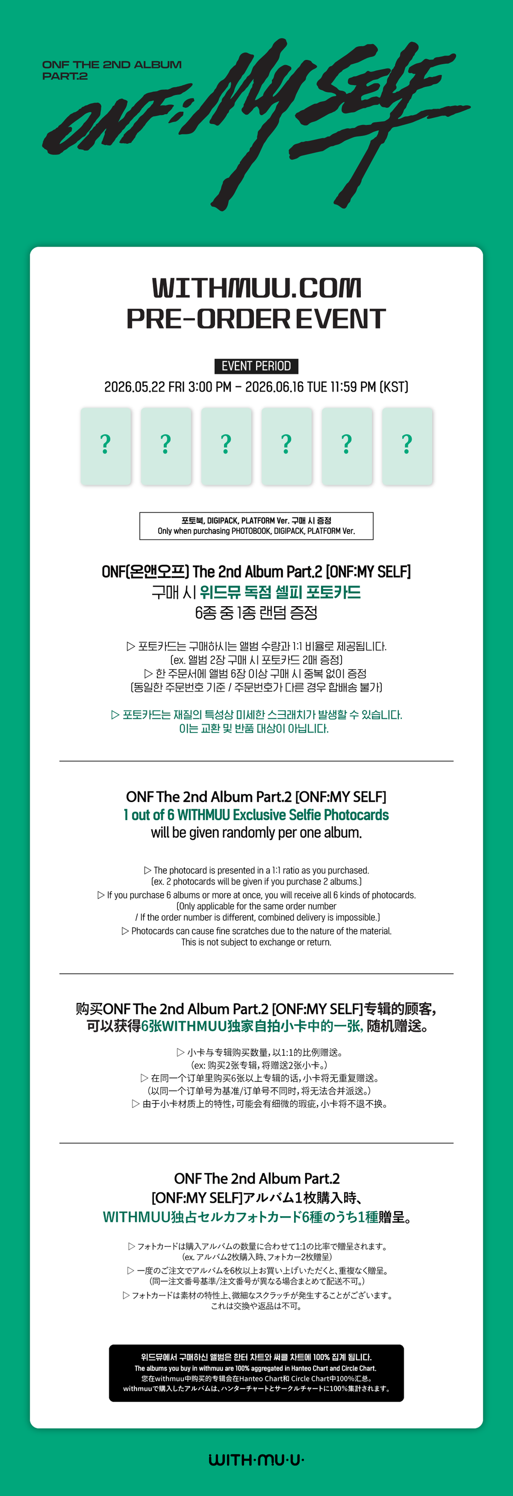 [Pre-order/Event] ONF - The 2nd Album Part.2 [ONF:MY SELF] (DIGIPACK Ver.) (6-Se - 3