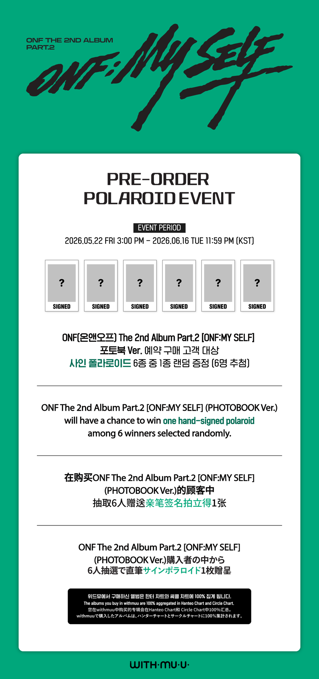 [Pre-order/Event] ONF - The 2nd Album Part.2 [ONF:MY SELF] (PHOTOBOOK Ver.) - 4