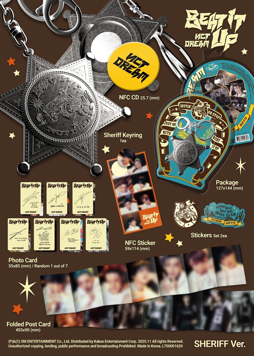 [Pre-order] NCT DREAM - [Beat It Up] / 6th Mini Album (Sheriff Ver.)(Smart Album)