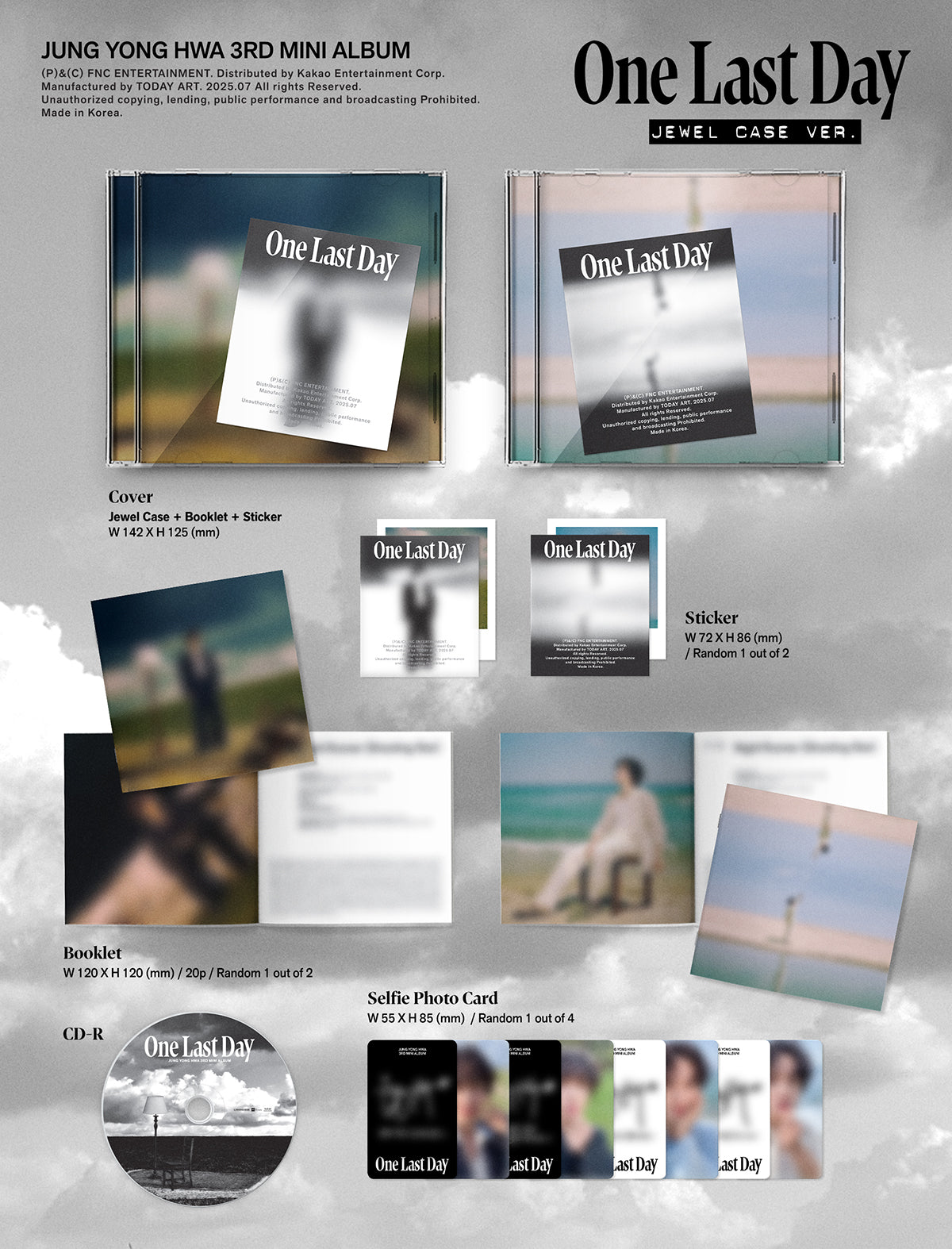 JUNG YONG HWA - One Last Day / 3rd Mini Album (JEWEL CASE)