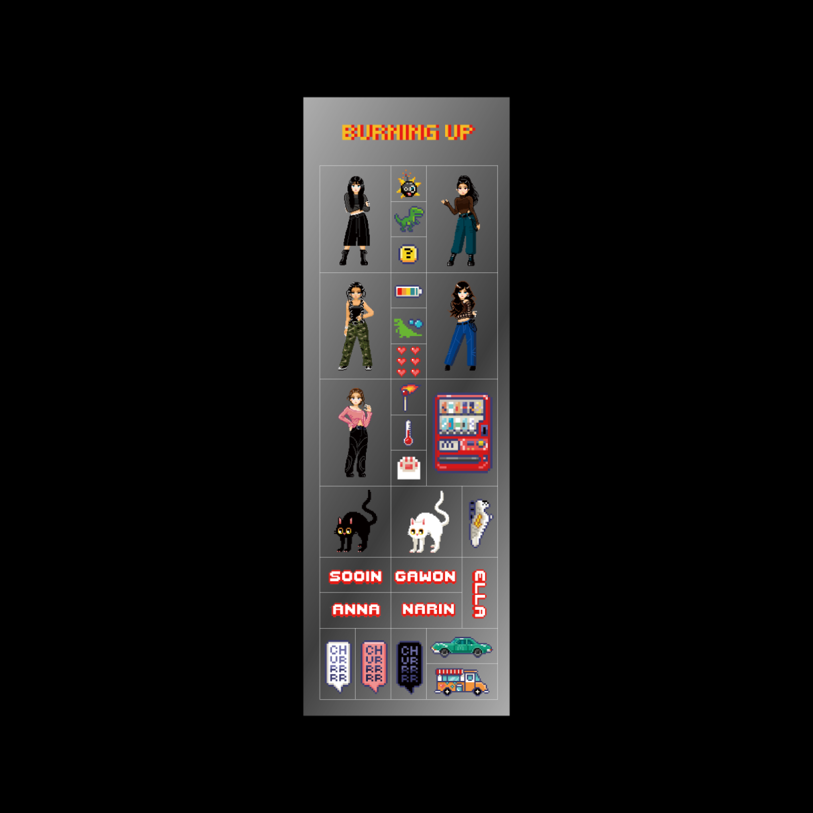 [Pre-order] MIYAO - 01 Pixel Transparent Sticker_BURNING UP MD