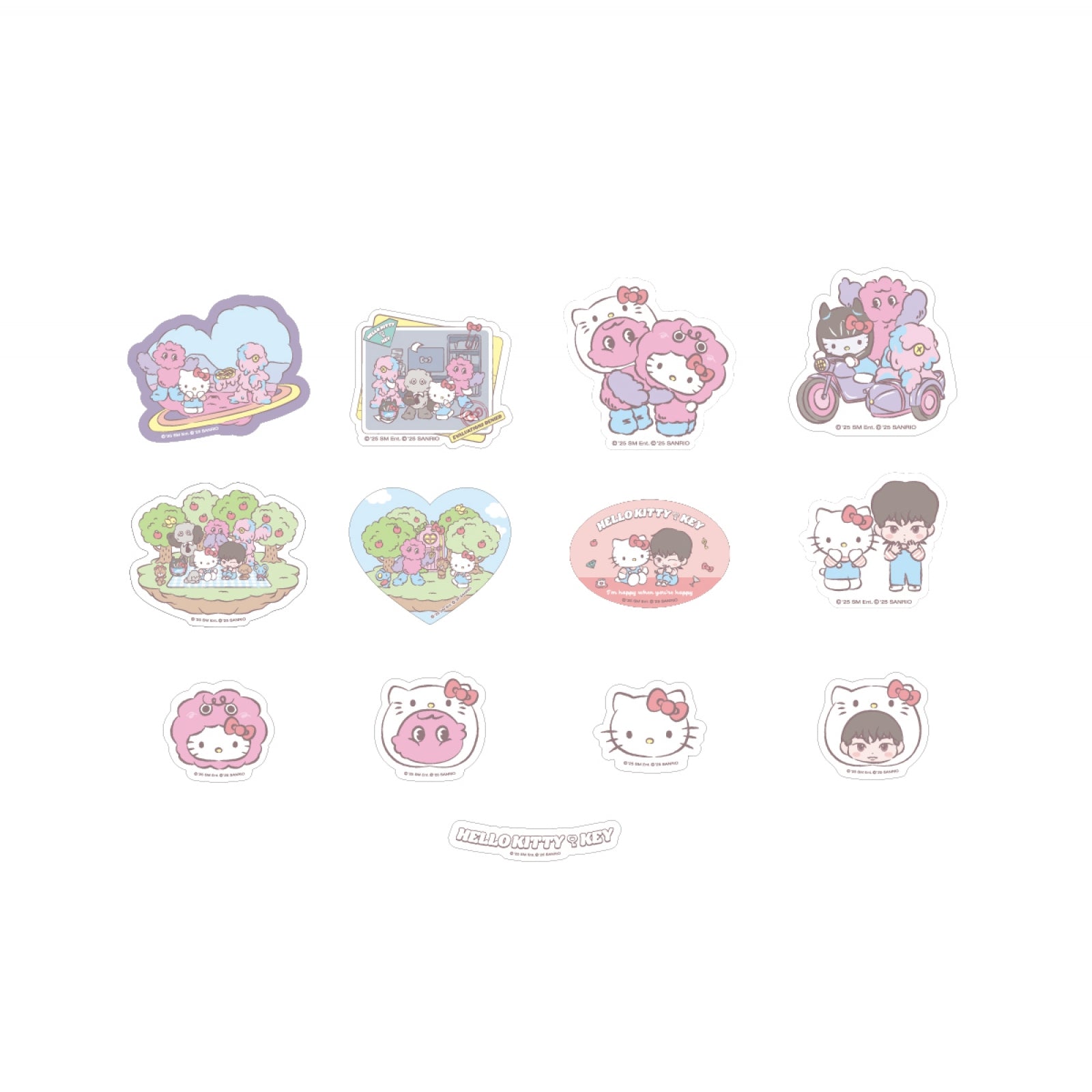 KEY X Hello Kitty - 13 Removable Sticker Set / POP-UP STORE OFFICIAL MD