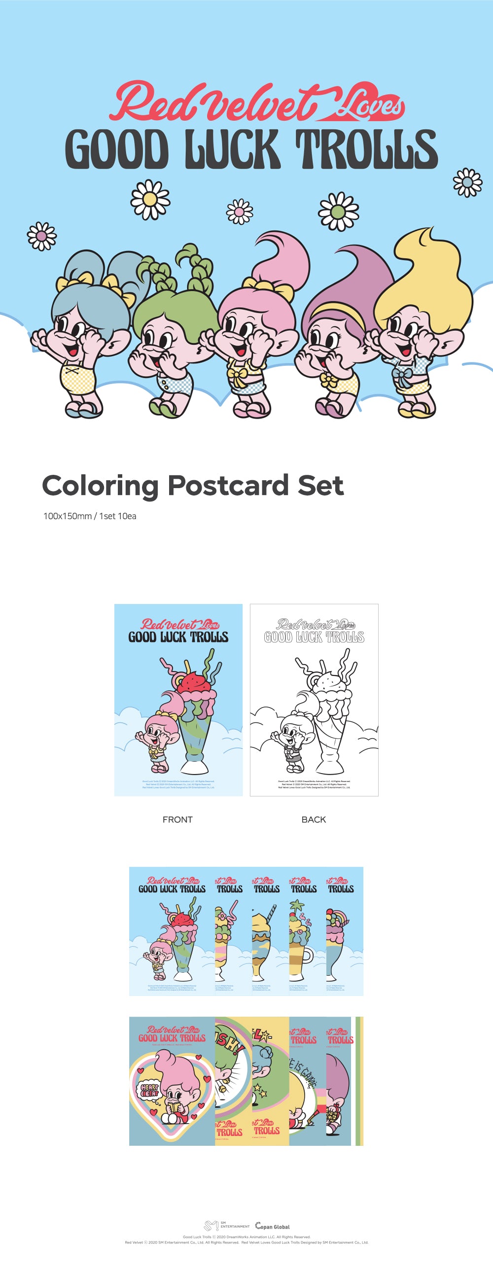 Red Velvet - 09 Coloring Postcard Set / 2020 TROLLS POP-UP STORE