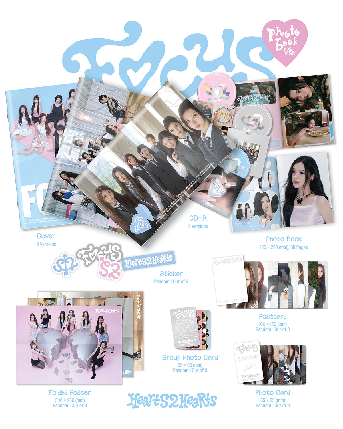 Hearts2Hearts - FOCUS / 1st Mini Album (Photobook Ver.)