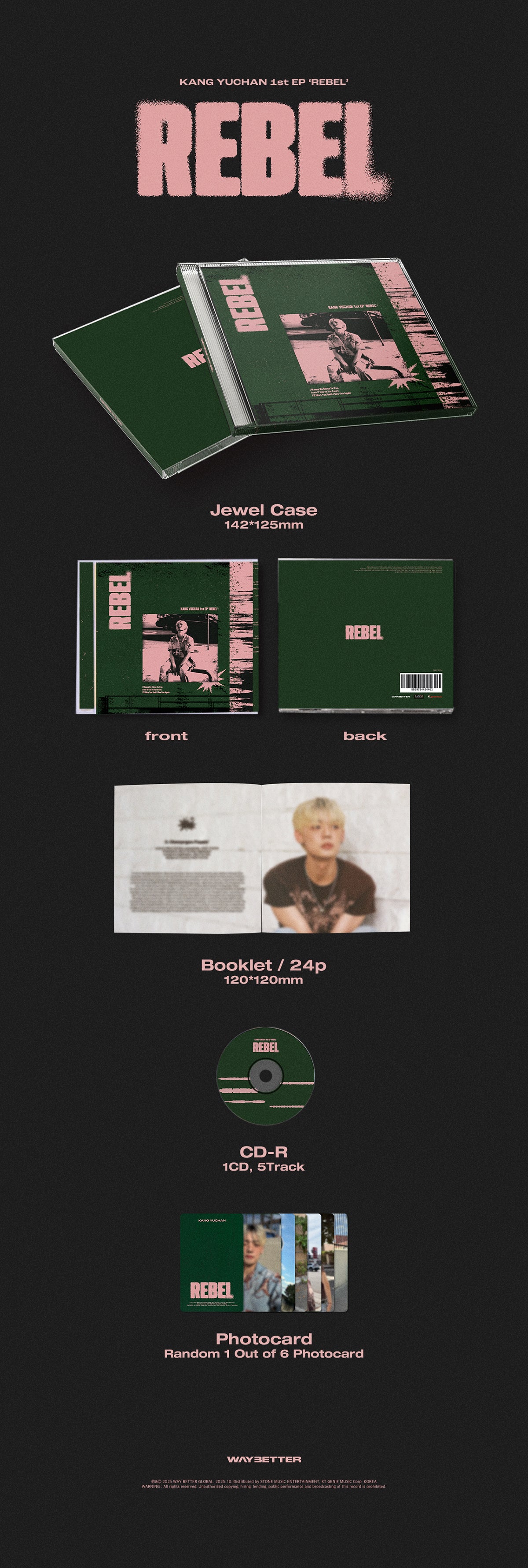 KANG YUCHAN - REBEL / 1st EP Album