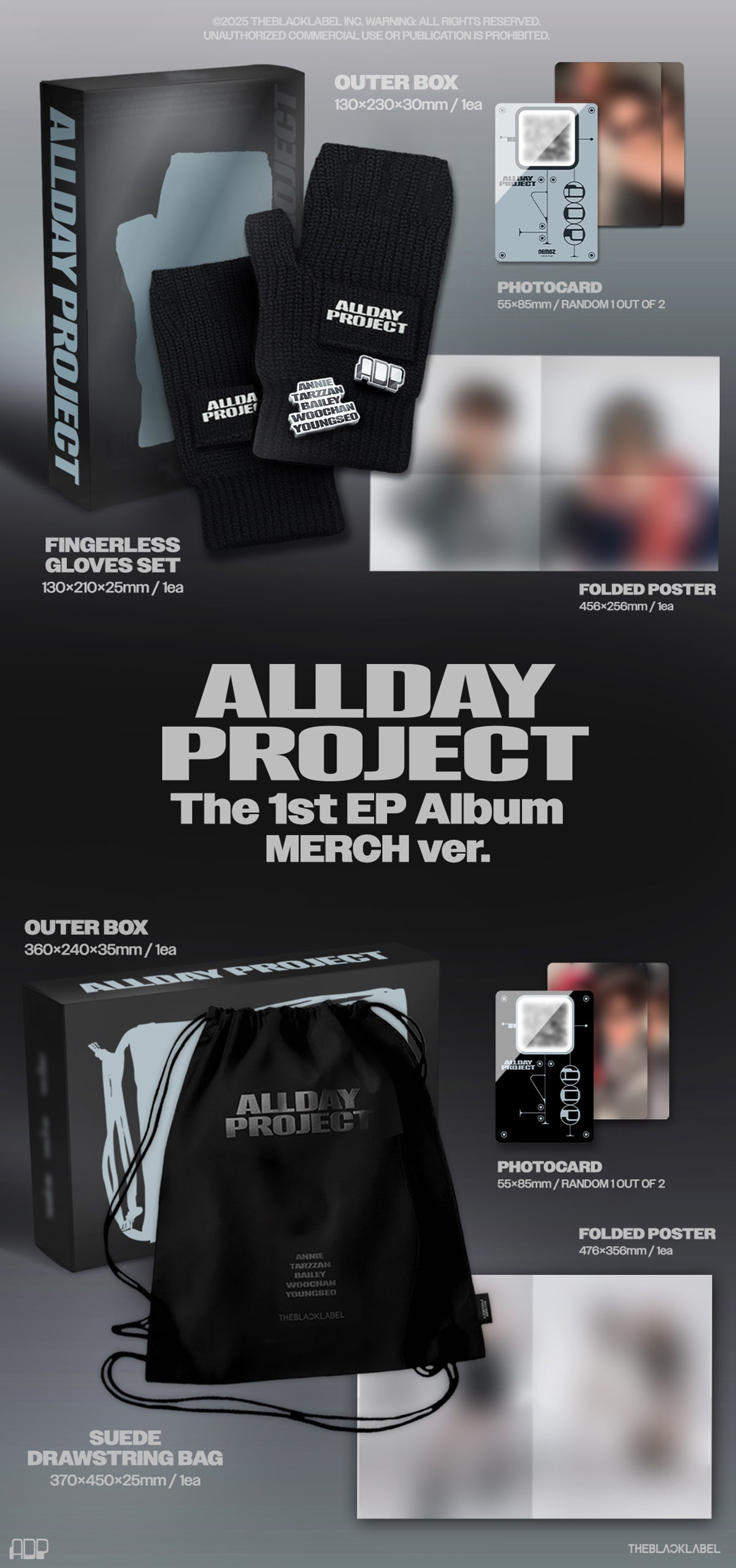 [Pre-order/Event] ALLDAY PROJECT - The 1st EP Album 'ALLDAY PROJECT' (MERCH ver.) (FINGERLESS GLOVES ver.)