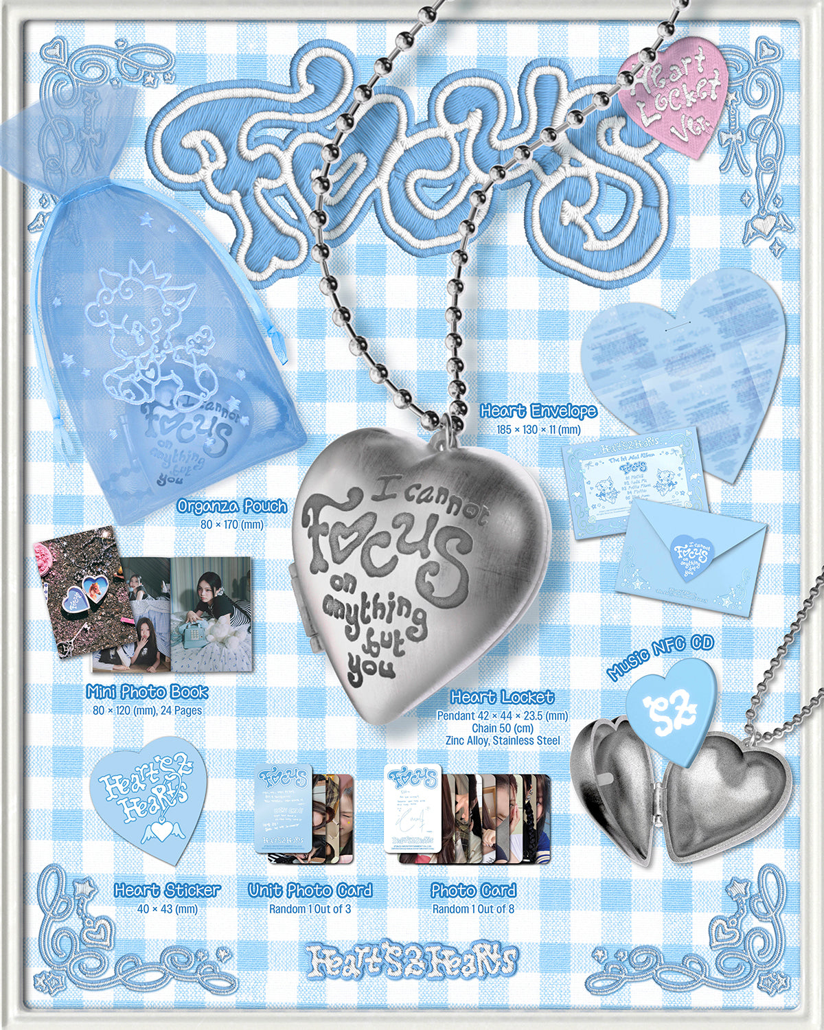 Hearts2Hearts - FOCUS / 1st Mini Album (Heart Locket Ver.)(Smart Album)