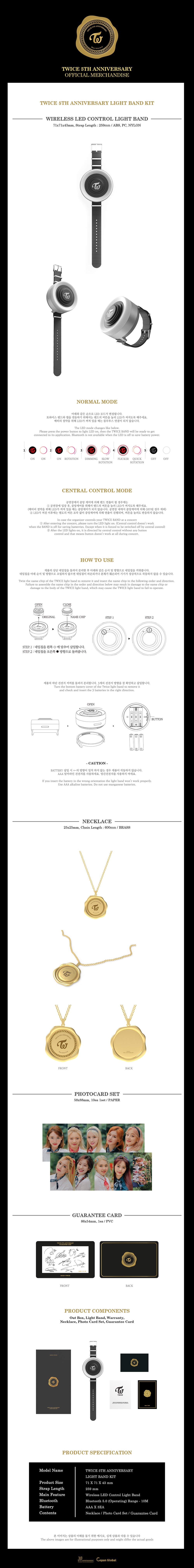 TWICE - 01 LIGHT BAND KIT / 5TH ANNIVERSARY MD