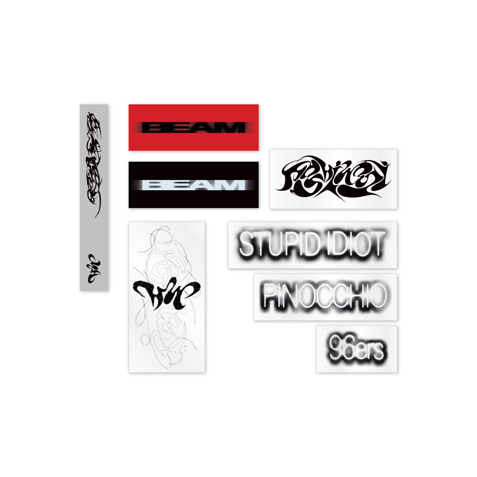 HOSHI X WOOZI (SEVENTEEN) - 08 Laptop Sticker Set / 1st Single Album 'BEAM' POP-UP STORE MD